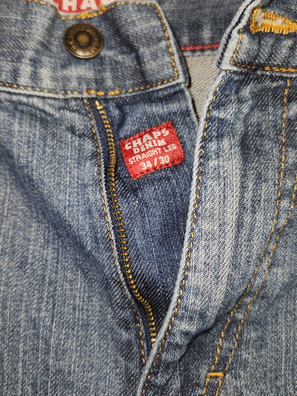 Chaps Blue Denim Straight-Leg Jeans 34/30. Nice